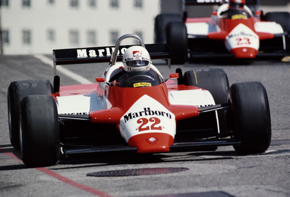 Andrea de Cesaris of Italy drives the #22 Marlboro Team Alfa Romeo 182 during practice for the United States Grand Prix West on 3rd April 1982 at the Long Beach street circuit in Long Beach, California, United States. (Photo by Getty Images)